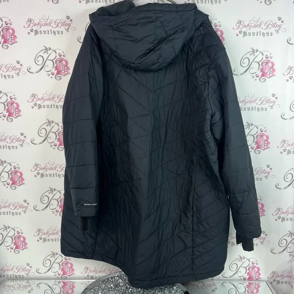 Columbia jacket zip up Women's Quilted Black Ski Jacket omni-heat - Picture 2 of 9